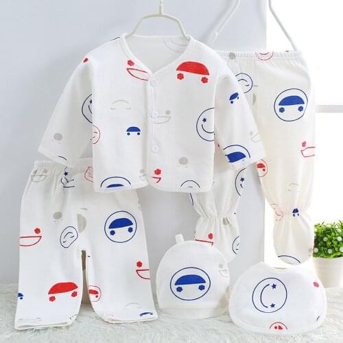 5 pcs /set New born Baby Sets 100% cotton 0-3months Cartoon Underwear 5pcs/set Grooming & Healthcare Kits