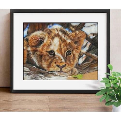 5D DIY Diamond Painting Animals Birthday Party Decorations Kids Diamond Embroidery Lion Full Square/Round Drill Resin