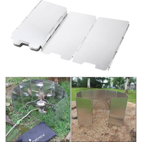 Aluminum 9 Plates Gas Stove Wind Shield Backpacking Picnic Cooking Cooker Burner Wind Screen for Butane Alcohol Stoves