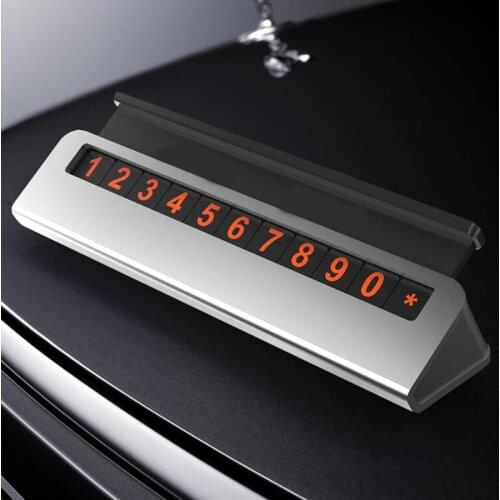 Car Temporary Parking Card Aluminum Phone Number Sign Innovative Luminous Deliveries With Zero Hour Stop Transfer Card