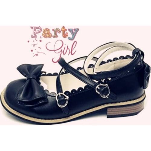 Tea Party Shoes Lolita Womens Shoes Low Heel Round Head Princess Shoes Bowknot Princess Kawaii Girl Women Shoes