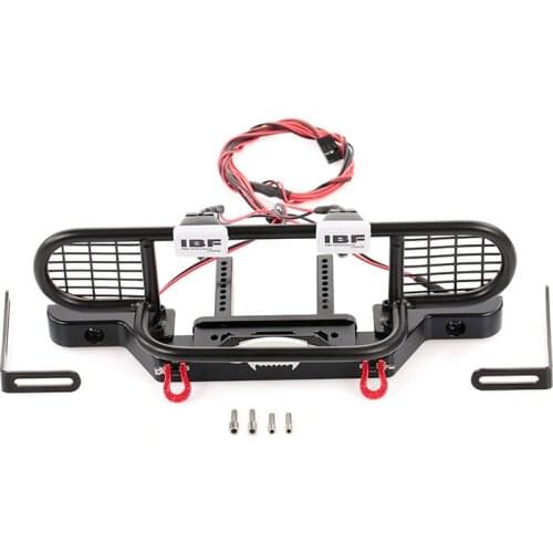 For TRX4 Metal Front Camel Trophy Bumper with Light for 1/10 RC Crawler Car Traxxas TRX4 TRX-4 Defender