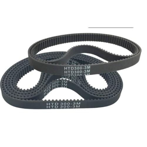 HTD3M-300/306/309/336/339/342/345/360/363/366/369 Rubber Timing Belt Black 3mm Pitch 1PC
