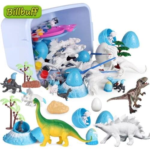Hot Sale Simulation Wild Animal Dinosaur Cub Life Egg Model Sets Action Figures Childrens Drawing Educational toys for Kids Gift