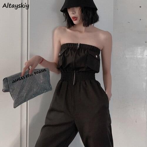 Jumpsuits Women Simple Fashion Spring Clothing Ladies Harajuku Street Popular High Waist Chic Daily Slim All-match Female Party