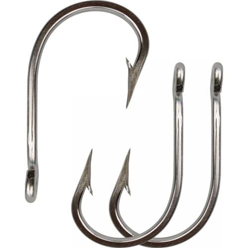 50pcs 5/0-13/0 Strong Stainless Steel tuna Fishing Hooks for Saltwater fishhook big game barbed hook
