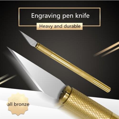Copper carving knife brass handle penknife utility knife paper cutting knife handmade model knife utility knife
