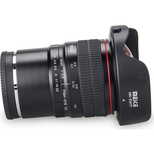 Meike 8mm f/3.5 Wide Angle Fisheye Lens for for Sony Alpha and Nex Mirrorless E-Mount Camera with APS-C