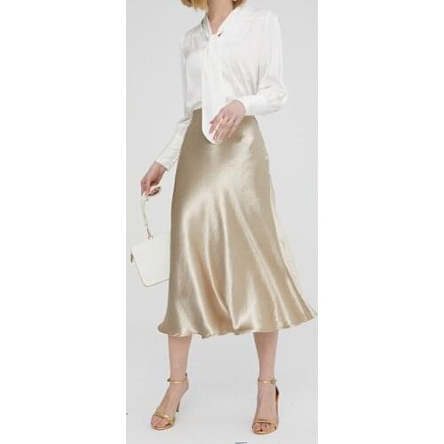 Fashion Women High Wasit Glossy Midi Skirts Elegant Wet Look Ladies Plain Evening Party Club Clothes OL Office Lady Skirt