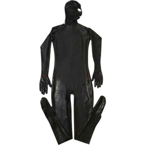 Plus Size Men Sexy Faux Leather Prisoner Bodysuit Male Erotic Jumpsuit Club Stage Gay Costume Sexy Tight Gay Wear F59