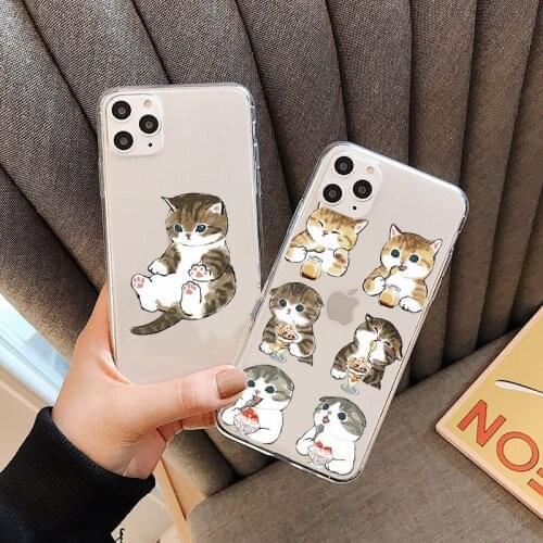 Soft TPU Clear Case For Samsung Galaxy F52 M31 A03S A02S A22 A12 A11 A52 A21S A72 A32 A51 A50 A70 A71 A20E A31 A10 Cute Cat Capa