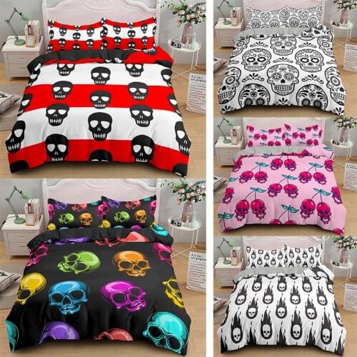 3D Skull Printed Bedding Set Duvet Cover Pillowcase