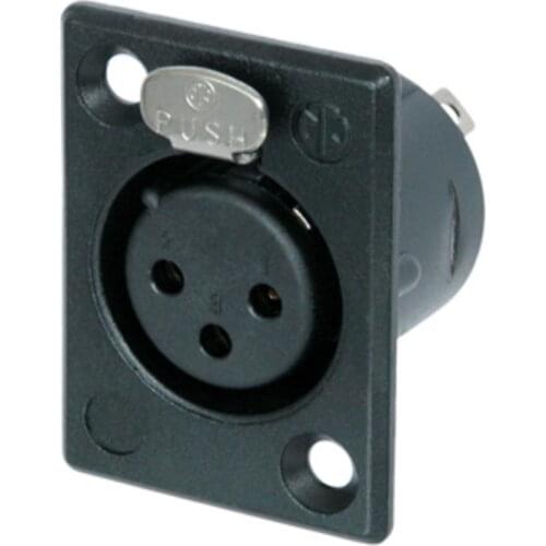 NEUTRIK NC3FP-B-1 gold-plated three-core Cannon XLR female base narrow and long panel