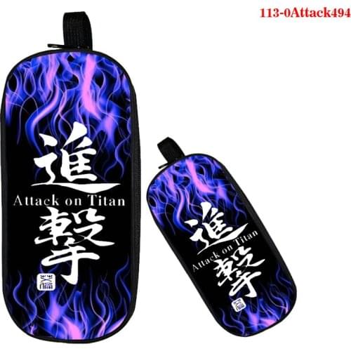 New Anime Attack on Titan Pencil Case Children Boys Girls Students Stationery Bag Double Layer Cute Pencil Case Fashion Pen Bags