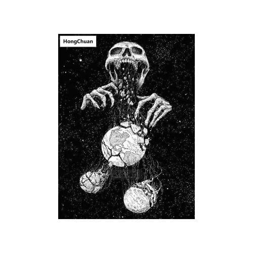 New product cartoon skull diamond painting DIY mosaic handmade 5D diamond embroidery cross stitch kit home decoration Christmas