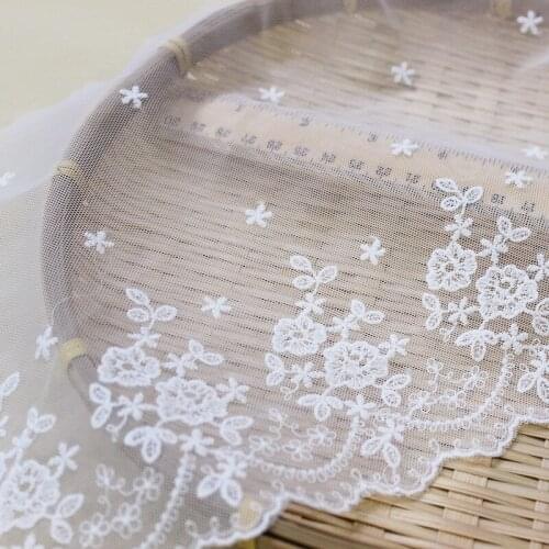 New Product Soft Light Flower Lace Trim Exquisite DIY Underwear Wedding Dress Skirt Accessories 20cm Wide African Lace Fabric