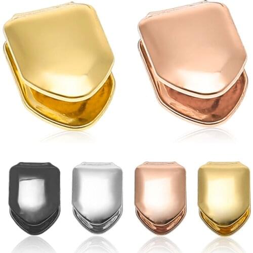 Hot Brand New Gold Rose Gold Black Color Small Single Tooth Cap Grin Hip Hop Teeth Grill Gift