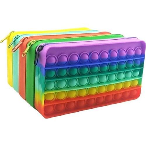New Bubble Pencil Bags Creative Simple Big Dimple Push Bubble Decompression Pencil Bags Calculator Pencil Case Big Poppete