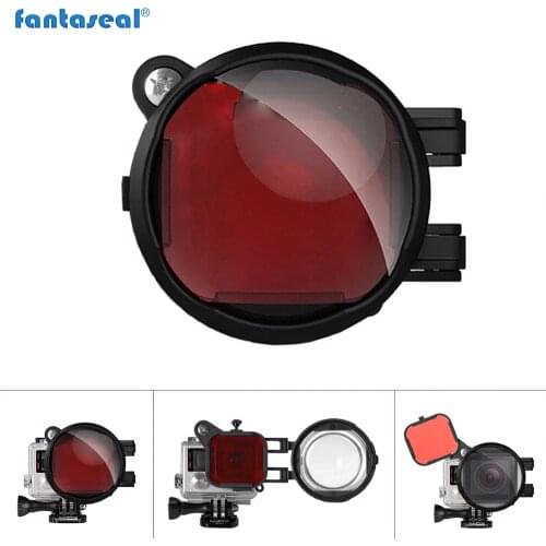 Fantaseal 2in1 Diving Lens Filter for GoPro Hero 4 3+ 3 Red Correction Filter+16X Close Up Macro Lens for Gopro 4 Action Camera