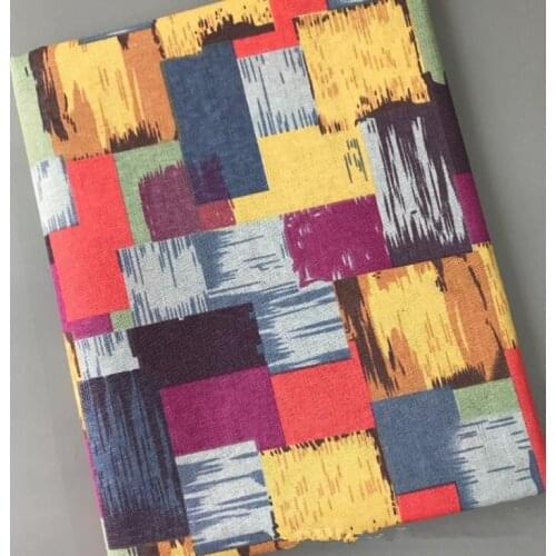 Multicolor Plaid Printed Cotton Linen Fabric DIY Sewing Linen Cotton Fabric Canvas Material Pillow Textile Sofa Curtain Decorate