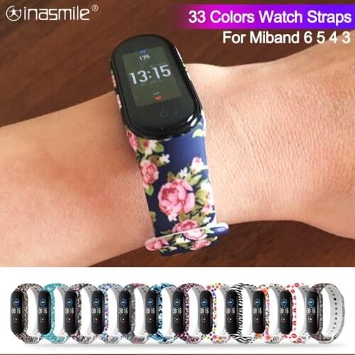 Fashion doodle pattern Silicone Wristband For xiaomi Mi band 6 5 4 3 replacement watch strap For Miband 6 5 4 3 Watch Bracelet