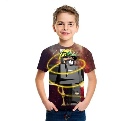 Robox Boys And Girls Funny Robot Game 3D Printing Cartoon Short Sleeve Summer Original College Style T-Shirt Cool Versatile Top
