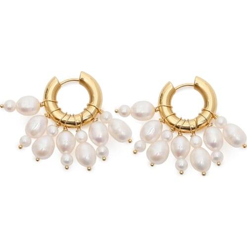 Handmade Wired timeless pearly 2020 wedding Dainty Boho freshwater pearl Earrings for Women Brincos Female Party Jewelry earring