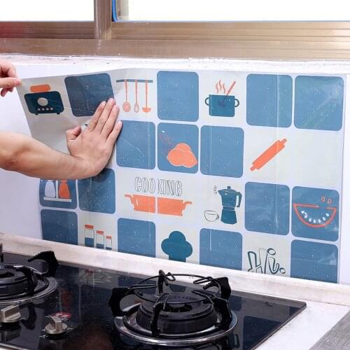 Self-adhesive High Temperature Anti-oil Stickers Home Stove Tile Wall Stickers Kitchen Waterproof Paper Fume Stickers