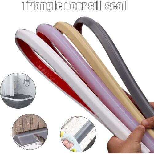 Newest 1M Silicone Door Bottom Sealing Strip for Bathroom Water Blocking Stopper Shower Dam Flood Barrier