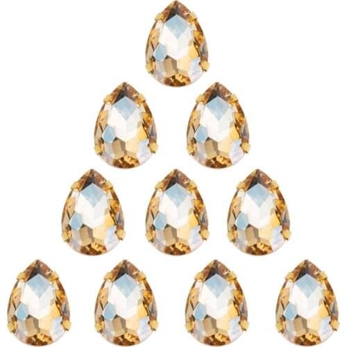 Glass Rhinestones! Heart Shape Diamond With Claw Sew On Strass Metal Base Buckle Crystal Stone Beads For Clothes