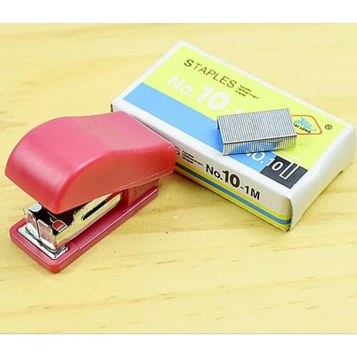 Random Color Stapler Solid Office Stationery Cute Mini Without Stapler Student Use Small Portable Plastic Staples