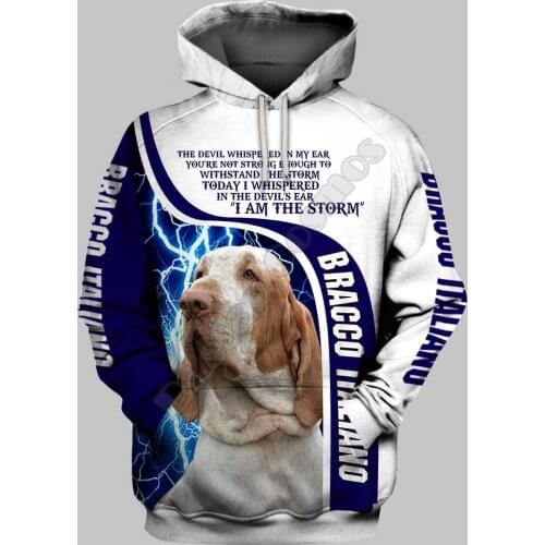 Bracco Italiano 3D Printed Hoodies Funny Pullover Men For Women Funny Sweatshirts Animal Sweater Drop Shipping 07