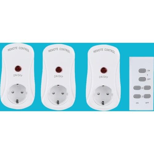 Power Socket Remote Smart Eu Plug Wireless Control Outlet light Switch(3 Socket+1 Remote)