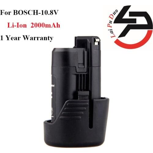 High quality Li-Ion Replacement power tool battery 10.8v 2.0Ah for Bosch: 2607336013 BAT411 GSR10.8V-LI-2 PS10-2 GOP10.8V