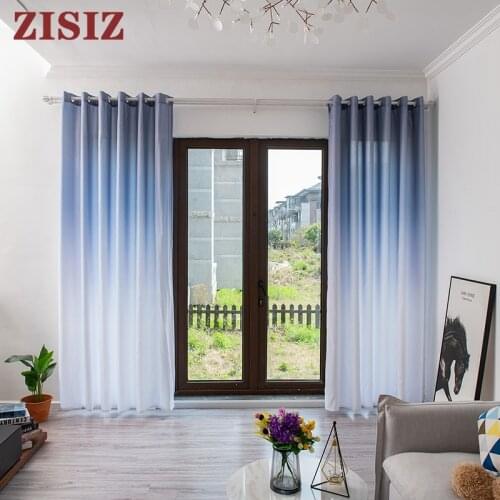 Window 3d Gradient Blackout Curtain Modern Home Polyester Curtains For Living Room Bedroom Kitchen Window Treatment Drapes