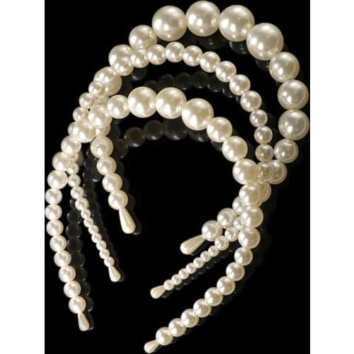 New Luxury Big Pearl Headband for Women Girls Hairbands Hair Hoop Party Pearl Girls Hair Accessories para el cabello mujer
