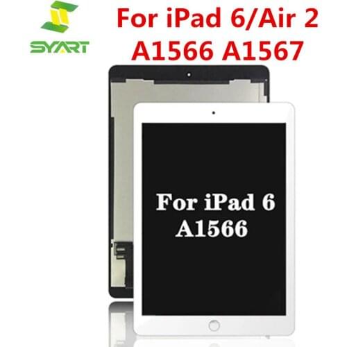 LCD Screen For iPad Air 2 A1566 A1567 Full Work Tablet Assembly Digitizer Touch Screen Panel Assembly For iPad 6 LCD Display