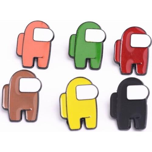 Imposter Badge Diy Cartoon Brooch Children Backpack Collar Lapel Pins Decoration Badge Action Figure Kid for Birthday Toys Gifts