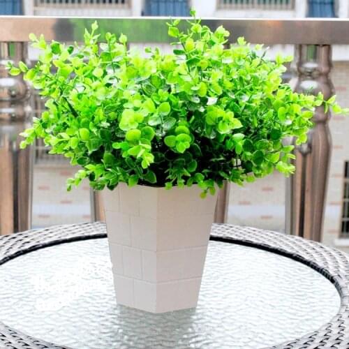 Green Leaves European 1 Bouquet Artificial Flowers 7 Branches Vivid Fake Leaf Wedding Home Party Decoration