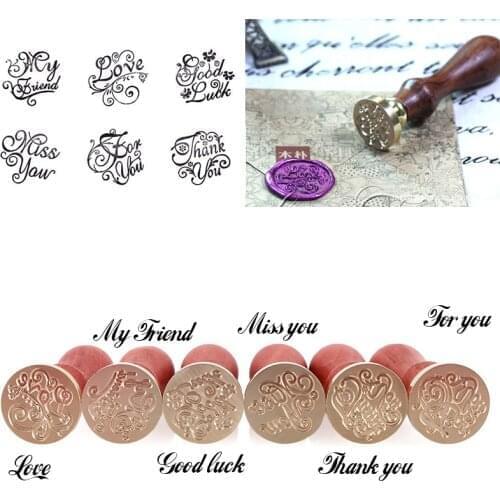 1Pc Retro Wood Sealing Wax Stamp Wedding Envelope Decoration Sealing Wax Stamp Post Decorative#231649