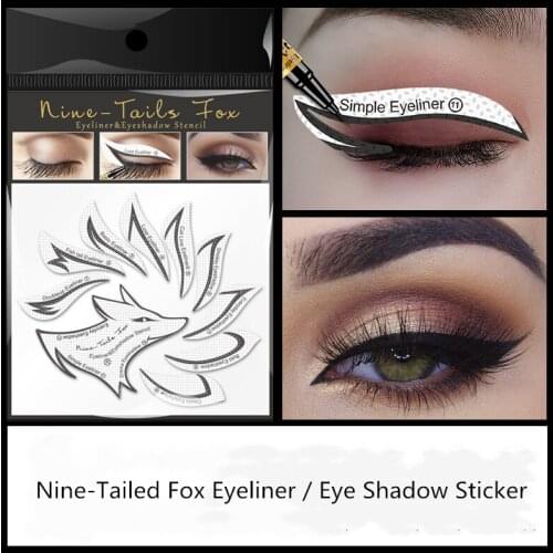 10pcs Eye Makeup Stencils Winged Eyeliner Stencil Template Shaping Tools Eyebrows Eye Shadow Makeup Template Free ship to RU