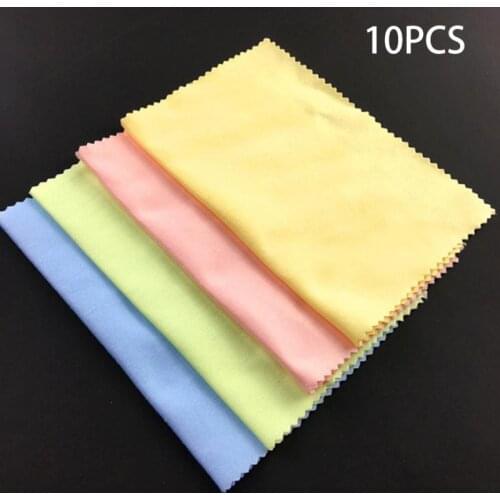 10pcs Microfiber Cleaning Polishing Polish Cloth 4 Colors Universal for Musical Instrument Guitar Violin Piano Clarinet