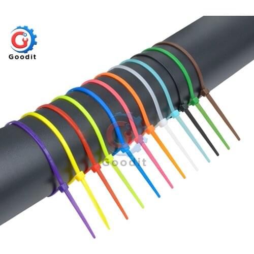 100mm Self-locking Nylon Cable Ties 3.94inch 100pcs 12 color Plastic Zip Tie wire binding wrap straps Organiser Fasten Cable