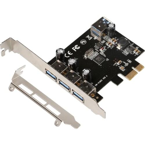 4 Port USB 3.0 Super-Speed PCI-E PCIe PCI Express Expansion Card For Desktop -R179 Drop Shipping