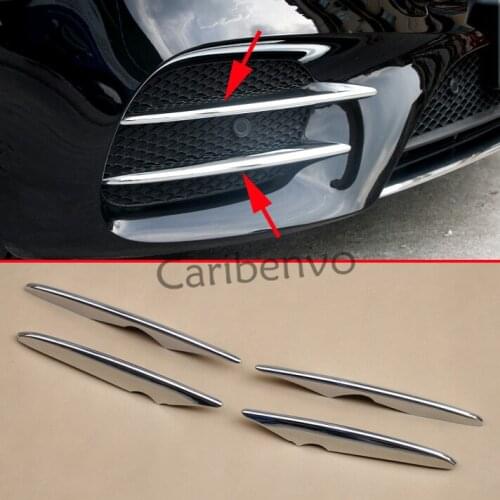 Bright Chrome Strips For 2016 2017 Mercedes-Benz GLC-Class X253 4Matic 220d 250d 250 300 Front Fog Light Lamp Car Styling Covers