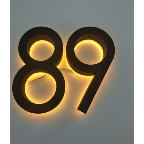 Custom stainless steel backlit 3d face led acrylics for advertisement digital signage house number