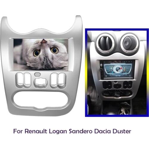 2DIN Car Radio Frame Fascia For Logan Sandero DACIA Duster Renault Logan Adapter CD Trim Plate Stereo Dash Mount Adapter Kit