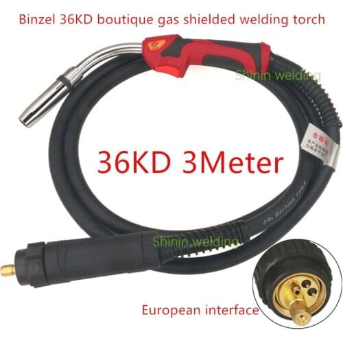 Free delivery of Binzell 3 meters boutique carbon dioxide gas shielded welding torch European interface