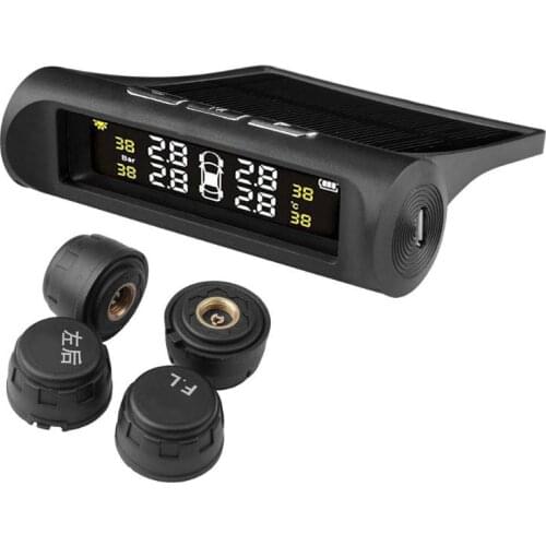 VODOOL SP370 Solar Power Wireless TPMS Car Tire Pressure Monitoring System LCD Display Auto Tyre Pressure Security Alarm Systems