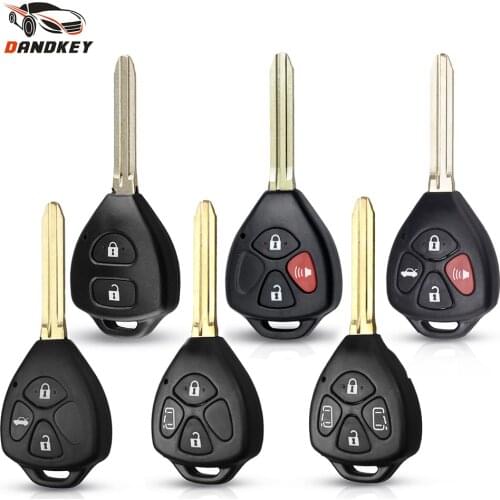 Dandkey 10pcs 2/3/4 Buttons Flip Ke Shell For Toyota Reiz Camry Rav4 Yaris Corolla 4Runner Avlon Toy43 Car Remote Key Blank Case